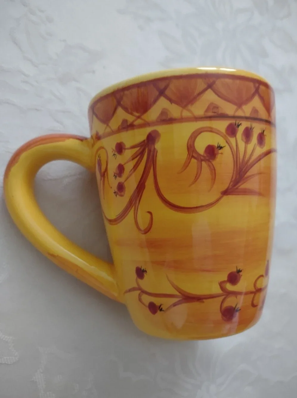 Pier 1 Hand painted Earthenware Mug Karistan